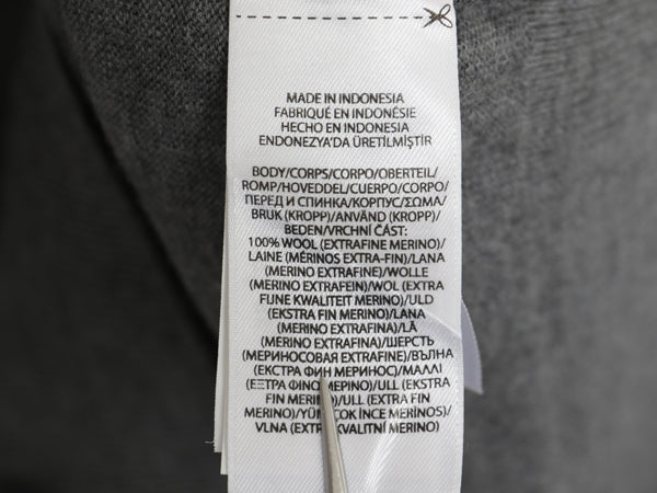 ポロ ラルフローレン ニット セーター メンズ M 古着 メリノ ウール ハイゲージ ワンポイント クルーネック シンプル きれいめ グレー 薄手