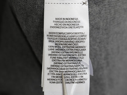 ポロ ラルフローレン ニット セーター メンズ M 古着 メリノ ウール ハイゲージ ワンポイント クルーネック シンプル きれいめ グレー 薄手