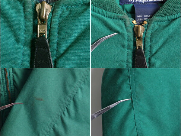 90s 大きいサイズ XL ★ POLO ポロ ラルフローレン MA-1 タイプ フライト ジャケット ( メンズ ) 古着 90年代 中綿 ボンバー ブルゾン 緑