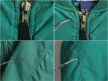 90s 大きいサイズ XL ★ POLO ポロ ラルフローレン MA-1 タイプ フライト ジャケット ( メンズ ) 古着 90年代 中綿 ボンバー ブルゾン 緑