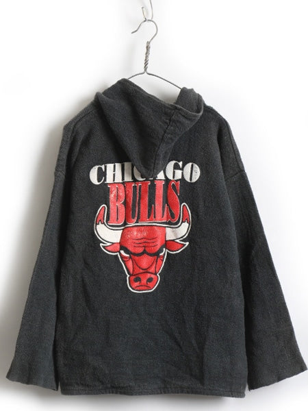 90's 00's CHICAGO BULLS シカゴブルズ ビッグプリント メキシカンパーカー (XL 46~48)
