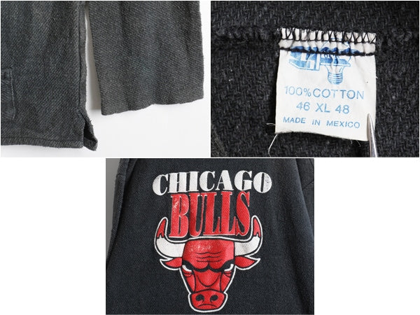 90's 00's CHICAGO BULLS シカゴブルズ ビッグプリント メキシカンパーカー (XL 46~48)
