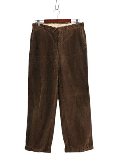 40s 50s ★ KAST IRON コーデュロイ ワーク パンツ 実寸 32 30 程 古着 ヴィンテージ ボタンフライ ストレート ノータック ボートセイル 茶