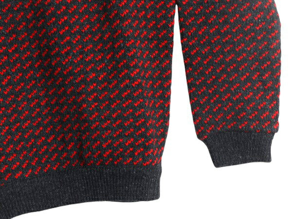 80s ノルウェー製 ★ エルエルビーン バーズアイ ニット セーター レディース M メンズ S ヴィンテージ ウール ノルディック 総柄 ツートン