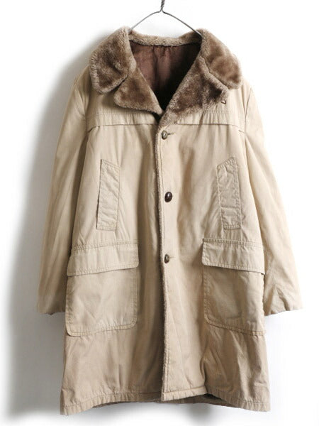 70s USA製 ビンテージ ★ ウールリッチ ギャング コート ( 42 メンズ L 程) 70年代 WOOLRICH ロング ジャケット 内ボア チェスターコート