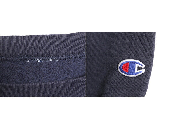 90s ★ チャンピオン リバースウィーブ ウイングフット プリント スウェット メンズ XL 程/ 90年代 オールド Champion NYAC トレーナー 紺