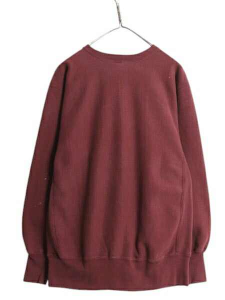 90s USA製 ★ チャンピオン リバースウィーブ カレッジ プリント スウェット メンズ XL / オールド トレーナー 裏起毛 大きいサイズ エンジ