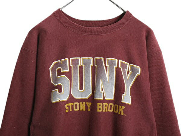 90s USA製 ★ チャンピオン リバースウィーブ カレッジ プリント スウェット メンズ XL / オールド トレーナー 裏起毛 大きいサイズ エンジ