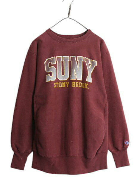 90s USA製 ★ チャンピオン リバースウィーブ カレッジ プリント スウェット メンズ XL / オールド トレーナー 裏起毛 大きいサイズ エンジ