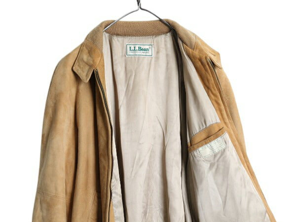 80s ★ エルエルビーン 本革 スウェード ラム レザー ジャケット メンズ L 古着 ヴィンテージ 革ジャン G-9 中綿 スイングトップ ブルゾン