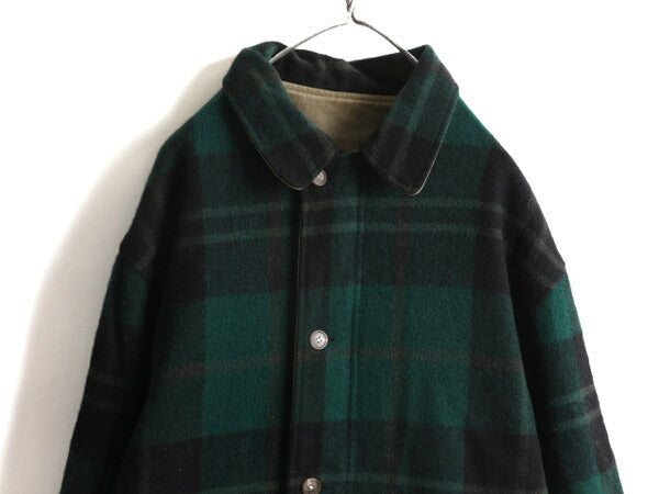 90s USA製 ★ POLO ポロ ラルフローレン コットン × ウール リバーシブル ジャケット ( メンズ XL ) 90年代 オールド フルジップ メルトン