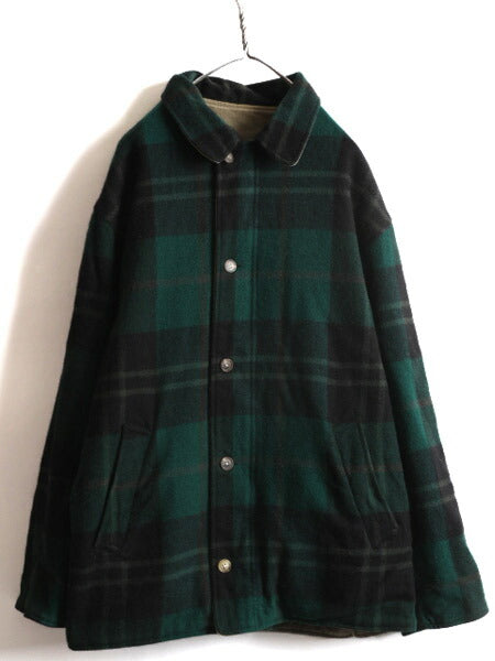 90s USA製 ★ POLO ポロ ラルフローレン コットン × ウール リバーシブル ジャケット ( メンズ XL ) 90年代 オールド フルジップ メルトン