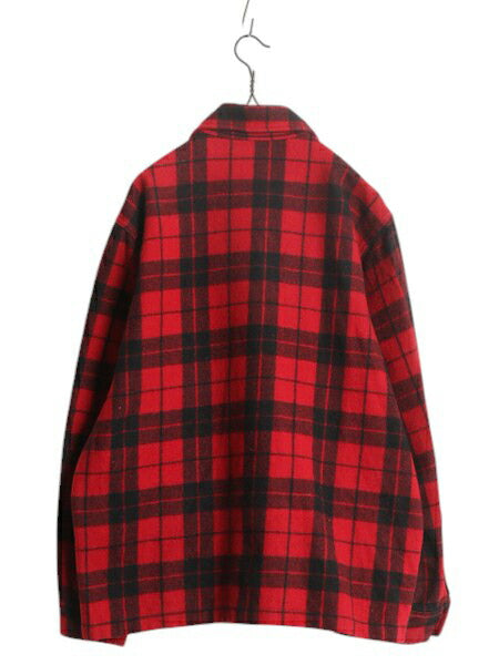 60s ★ ALASKA SLEEPING BAG 長袖 ウール シャツ メンズ L 古着 ヴィンテージ CPO ジャケット ボックス ヘビーウェイト ツートン チェック