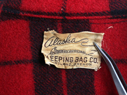 60s ★ ALASKA SLEEPING BAG 長袖 ウール シャツ メンズ L 古着 ヴィンテージ CPO ジャケット ボックス ヘビーウェイト ツートン チェック