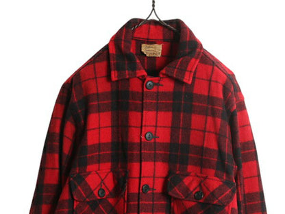 60s ★ ALASKA SLEEPING BAG 長袖 ウール シャツ メンズ L 古着 ヴィンテージ CPO ジャケット ボックス ヘビーウェイト ツートン チェック