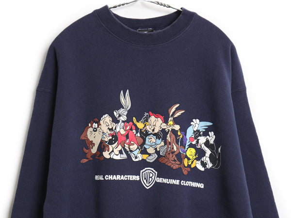90s USA製 ワーナー キャラクター プリント スウェット メンズ レディース XL / オールド イラスト トレーナー 裏起毛 ルーニー テューンズ