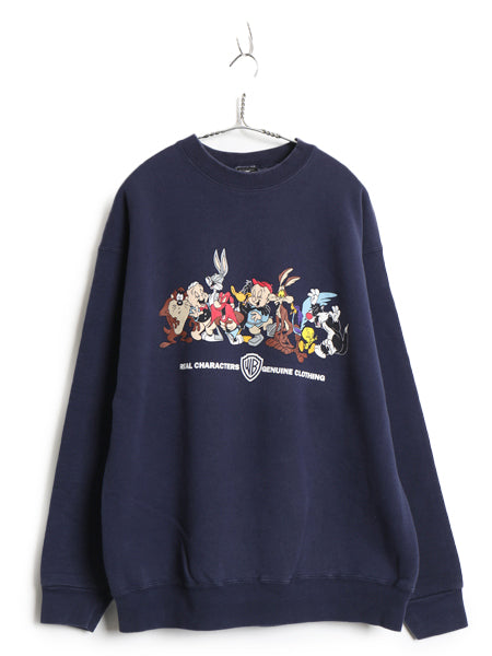 90s USA製 ワーナー キャラクター プリント スウェット メンズ レディース XL / オールド イラスト トレーナー 裏起毛 ルーニー テューンズ