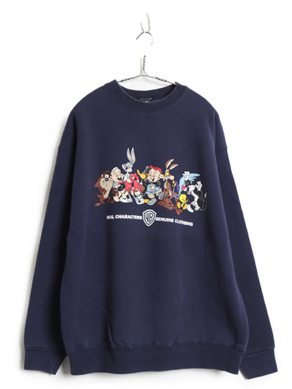 90s USA製 ワーナー キャラクター プリント スウェット メンズ レディース XL / オールド イラスト トレーナー 裏起毛 ルーニー テューンズ