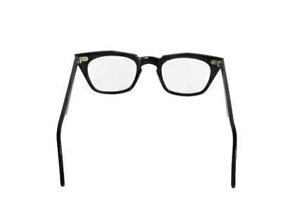 デッドストック 60s USA製 ★ ボシュロム セーフティ 46 22 ヴィンテージ ウェリントン メガネ グラス クロス ヒンジ VIP 箱付き ブラック