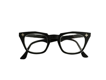 デッドストック 60s USA製 ★ ボシュロム セーフティ 46 22 ヴィンテージ ウェリントン メガネ グラス クロス ヒンジ VIP 箱付き ブラック