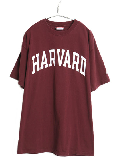 00s チャンピオン ハーバード カレッジ プリント 半袖 Tシャツ メンズ XL オールド カットソー クルーネック ヘビーウェイト 大きいサイズ