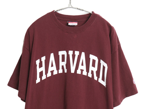 00s チャンピオン ハーバード カレッジ プリント 半袖 Tシャツ メンズ XL オールド カットソー クルーネック ヘビーウェイト 大きいサイズ