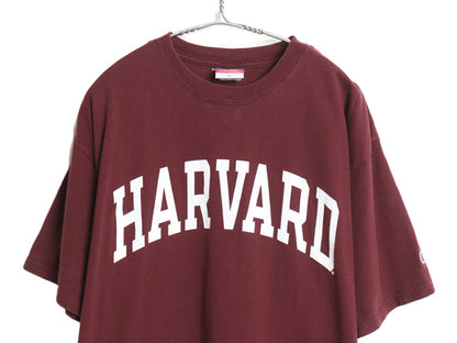 00s チャンピオン ハーバード カレッジ プリント 半袖 Tシャツ メンズ XL オールド カットソー クルーネック ヘビーウェイト 大きいサイズ