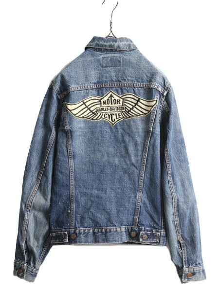 60s 70s ★ リーバイス 71205 BIG E デニム ジャケット メンズ S ヴィンテージ 70505 4th ハーレー ZIGZAG ワッペン インディゴ ジージャン