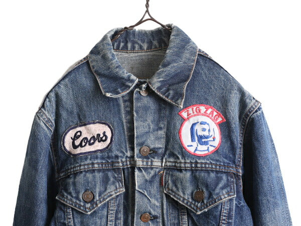 60s 70s ★ リーバイス 71205 BIG E デニム ジャケット メンズ S ヴィンテージ 70505 4th ハーレー ZIGZAG ワッペン インディゴ ジージャン