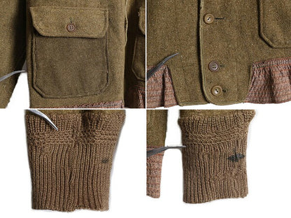 30s ★ A-1 フライト タイプ ウール ジャケット メンズ L 古着 30年代 ヴィンテージ ショールカラー ミリタリー USAAF CCC A1 カーキ 無地