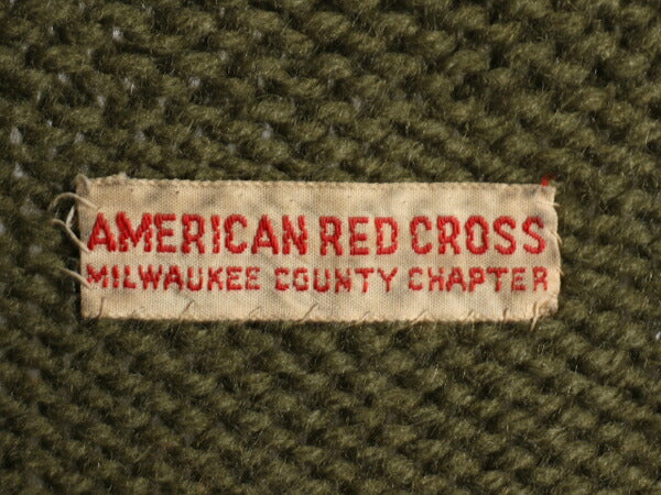 40s ★ アメリカン レッドクロス ウール ハンド ニット ベスト メンズ レディース S 程 / 40年代 ヴィンテージ RED CROSS 赤十字 大戦 WW2