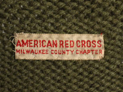 40s ★ アメリカン レッドクロス ウール ハンド ニット ベスト メンズ レディース S 程 / 40年代 ヴィンテージ RED CROSS 赤十字 大戦 WW2