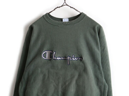 90's USA製 大きいサイズ XL ★ Champion チャンピオン リバースウィーブ ビッグ ロゴ刺繍 スウェット トレーナー ( メンズ ) 古着 90年代