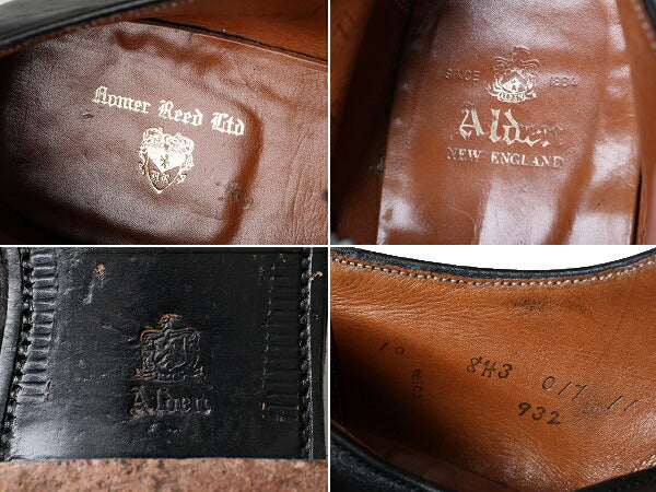 USA製 ■ ALDEN オールデン 932 本革 レザー プレーントゥ シューズ 10 A/C 28cm 靴 革靴 内羽根 カーフ 黒 ドレス フォーマル 別注 モデル