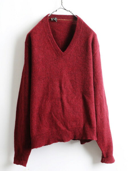 60～70s FULTON SPORTSWEAR CO INC Vネック ウール モヘア ニット セーター (M程)