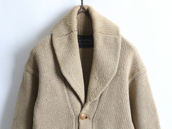 30~40's DURABLE KNITTED OUTERWEAR ショールカラー レタード カーディガン (XS~S程)