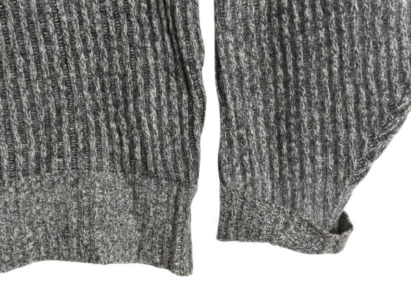 60s ★ ヴァンヒューゼン Vネック ラム ウール ニット セーター メンズ L / ヴィンテージ チルデン タイプ リブ編み チャンキー モノトーン