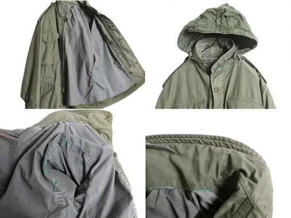 グレーライナー 60s ★ 米軍実物 US ARMY M-65 フィールド ジャケット SMALL 程/ 古着 ヴィンテージ 軍物 ミリタリー 2nd M65 アルミジップ