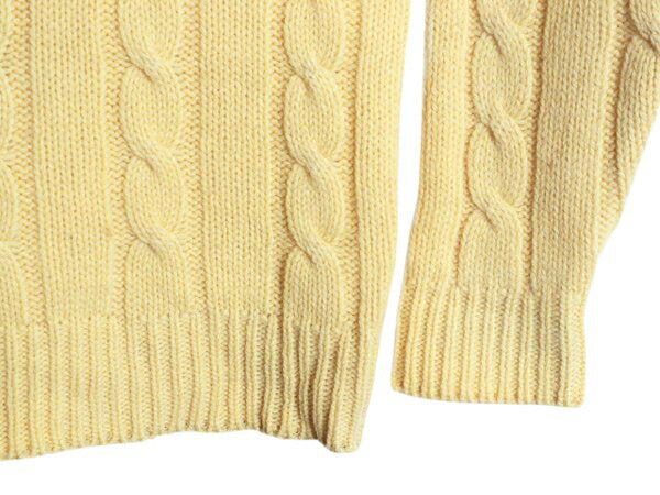 70s 80s ★ Abercrombie&Fitch ウール ニット セーター メンズ XL 古着 ヴィンテージ 黒タグ ケーブル 襟付き ポロシャツ フィッシャーマン
