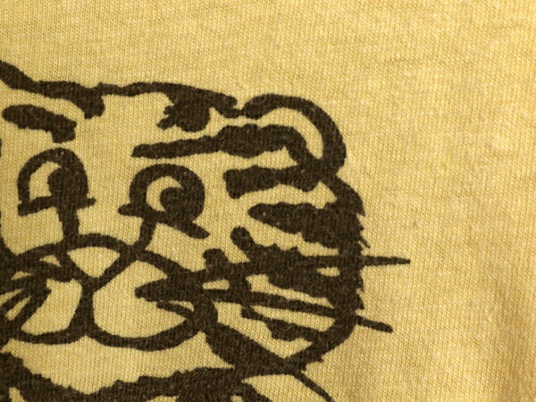 70s USA製 ★ プリンストン カレッジ 染込み プリント Tシャツ メンズ S 古着 ヴィンテージ マスコット キャラクター アニマル タイガー 黄