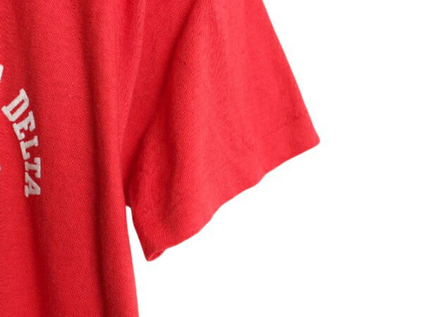 デッドストック 60s 70s ★ フラタニティ フロッキー プリント 半袖 Tシャツ メンズ L / 新品 ヴィンテージ カレッジ シングルステッチ 赤