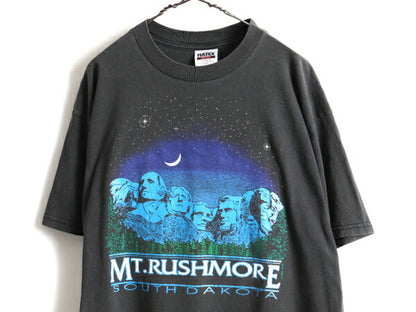 90s Mt RUSHMORE マウント ラッシュモア プリント 半袖 Tシャツ (XL)