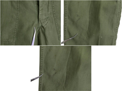 60s ★ 米軍実物 US ARMY コットン サテン ベイカー パンツ SMALL ヴィンテージ ファティーグ ユーティリティ アジャスター付き OG107 軍物
