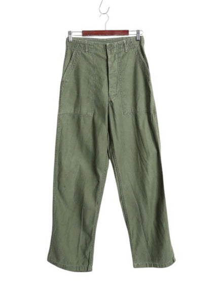 60s ★ 米軍実物 US ARMY コットン サテン ベイカー パンツ SMALL ヴィンテージ ファティーグ ユーティリティ アジャスター付き OG107 軍物
