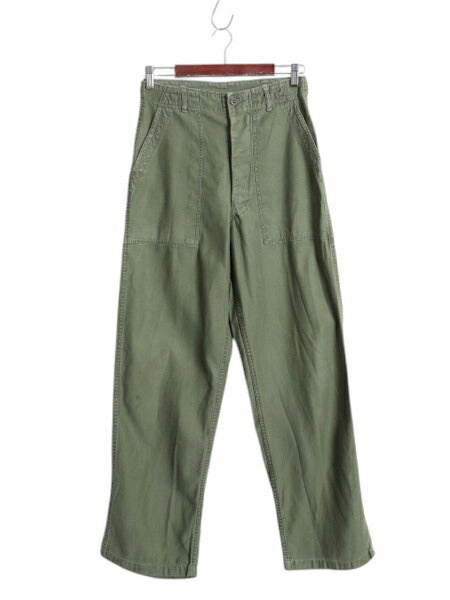 60s ★ 米軍実物 US ARMY コットン サテン ベイカー パンツ SMALL ヴィンテージ ファティーグ ユーティリティ アジャスター付き OG107 軍物