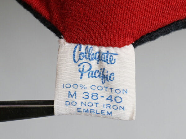 70's Collegiate Pacific カレッジ プリント 半袖 リバーシブル Tシャツ (M)
