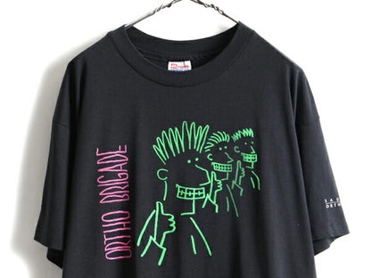 90s 企業 キャラクター プリント 半袖 Tシャツ (XL)