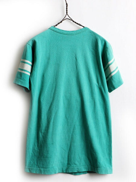 70's Champion チャンピオン 3段 プリント フットボール Tシャツ (M)