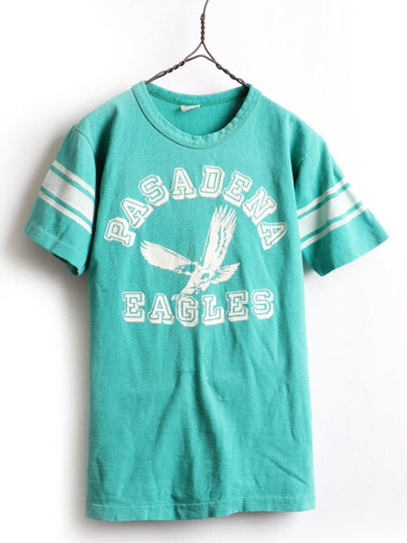 70's Champion チャンピオン 3段 プリント フットボール Tシャツ (M)