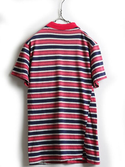 70's MORTYN TOGS INC マルチ ボーダー 柄 半袖 コットン Tシャツ (L)